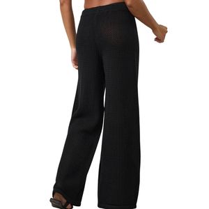 Womens Open Knit Cover Up Trousers Black Wide Leg Drawstring Beach <b>Pants</b> <b>Summer</b> Holiday Resort Wear Keyword: - Product Image 1