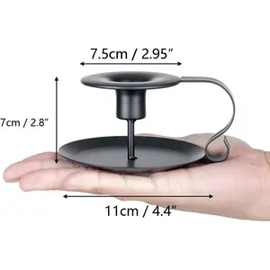 เชิงเทียนโลหะสีดำ2022ขายดีที่วางเทียนทำด้วยมือทรงสูงเคลือบผิวด้านสไตล์ไม่เหมือนใครตกแต่งงานแต่งงาน - Product Image 1