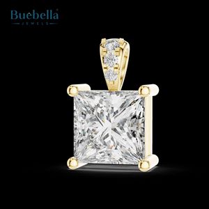 925 plata esterlina 18K chapado en oro princesa diamante colgante Moissanite colgantes y dijes - Product Image 1