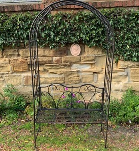Artisanat Jardin Treillis Extérieur Patio Rose Treillis Pergola Escalade Plante Arche Jardin Rose Arche Avec Banc Arche Ronde En Métal - Product Image 3