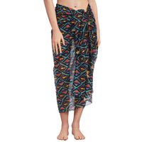 Pareos de Playa Personalizados para Mujer, Estampados Florales, de Algodón/Rayón/Viscosa/Seda, en Negro, Marrón y Bronceado