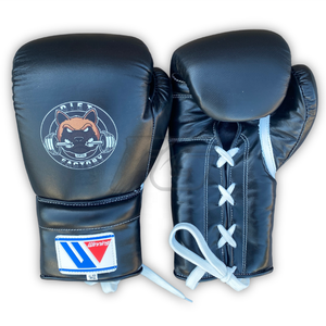 Gants de boxe sur mesure en cuir véritable, lacés, antidérapants, respirants, équipement de combat de compétition, fournisseur OEM - Product Image 4