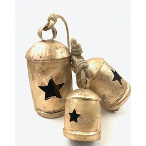Cloche de Noël en métal en forme d'étoile couleur or Design unique Dernière arrivée Festive And Party Décoration de Noël Cloches suspendues Fournitures - Product Image 3