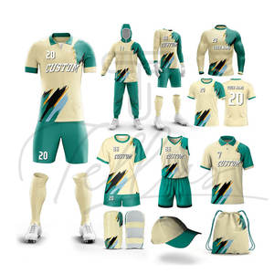 Ensemble de maillot et short de football pour homme avec nom d'équipe personnalisé, polyester/coton, léger, respirant, séchage rapide, utilisation estivale, vente en gros - Product Image 6