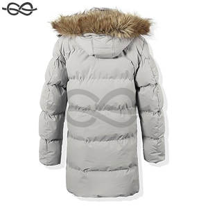 Chaqueta Parka cálida con capucha de invierno de longitud media para hombre con ribete de piel sintética extraíble Abrigo de hombre elegante y duradero para clima frío - Product Image 6