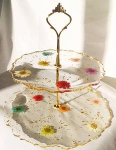 ที่วางเค้กทำจากเรซินอีพ็อกซี่ดีไซน์แวววาวหรูหราเซิร์ฟเวอร์วันเกิดทำจากโลหะคุณภาพดีเยี่ยมสำหรับโอกาสอันเป็นมงคล - Product Image 5