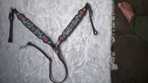 Luxury Custom Premium Western Horse Headstall Breast Collar High Quality <b>Equestrian</b> Riding Leather Rhinestones Handmade Custom - Product Image 6