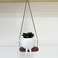 Pot de fleurs suspendu pour chaise balançoire, pot de plantes avec visage souriant pour intérieur et extérieur, cadeau unique pour la fête des mères, l'anniversaire, Noël