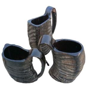 Chope à vin en corne viking artisanale, finition antique, corne naturelle, tasse écologique à prix abordable - Product Image 5