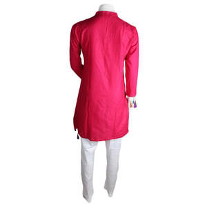 Traje de Dos Piezas de Algodón Bordado para Mujer - Rosa Oscuro - Product Image 3