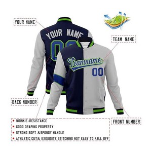 Nombre del equipo con logotipo de alta calidad OEM Varsity chaqueta de béisbol personalizada ligera Bomber College chaqueta de béisbol para hombres - Product Image 3