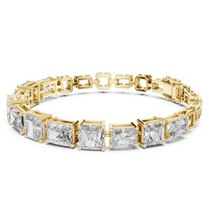 Pulsera de Lujo para Mujer, Certificada por el IGI, Oro Amarillo Sólido de 18 Quilates, Chapada en Rodio, con Diamante Natural Radiante de Corte Esmeralda, para Compromiso - Product Image 3