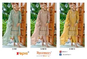 Costume Vichitra Salwar gracieux ensemble ethnique élégant pour les occasions broderie complexe Georgette pour les vêtements de fête indiens - Product Image 6