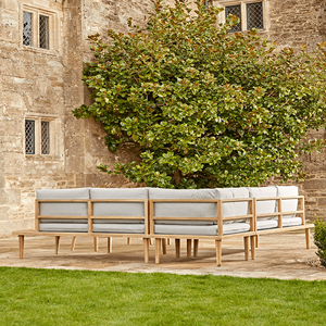 ชุดโต๊ะรับประทานอาหารกลางแจ้งไม้สักธรรมชาติ พร้อมเบาะรองนั่ง สำหรับสวน วิลล่า เฟอร์นิเจอร์บ้าน คุณภาพดีที่สุด - Fatya - Product Image 2