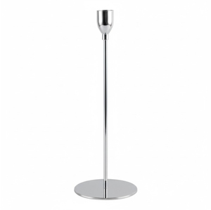 Bougeoir en métal de conception ovale creuse, finition argentée, pour la décoration de table d'événements - Product Image 2