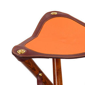 เก้าอี้ไม้สำหรับล่าสัตว์พร้อมที่นั่งหนังเก้าอี้สามขาสำหรับตั้งกลางแจ้งพับได้แบบพกพาเก้าอี้หนังขาตั้งกล้องหนัง - Product Image 4