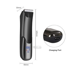 Tondeuse corporelle électrique étanche pour hommes avec tête de lame en céramique remplaçable pour l'épilation des zones intimes et pubiennes - Product Image 3