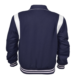 Chaqueta Universitaria Personalizada de Alta Calidad para Hombre, Cómoda, Talla Grande, Cuerpo de Lana, Mangas de Cuero, Estilo Informal, Colores Personalizados - Product Image 3