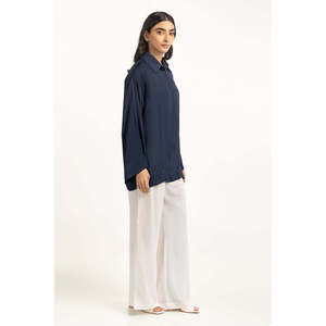 Chemises décontractées pour femmes, brodées, à carreaux, unies, WM-CS-WS24-101, disponibles du XS au XL, adaptées au bureau, en popeline de soie tricotée, printemps-automne - Product Image 4
