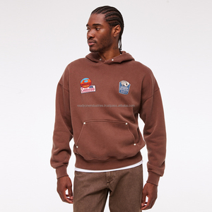 Sudadera con Capucha para Hombre, Otoño, Algodón Grueso, Lavado, Estilo Desgastado, Holgada, Informal, Deportiva, de Alta Calidad, Invierno, Bordada - Product Image 2