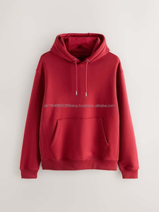 Unisex Oversized Pullover <b>Hoodie</b> with Pocket Heavyweight Fleece <b>Hoodie</b> <b>for</b> Men and <b>Women</b> in <b>Red</b> Color - Product Image 2