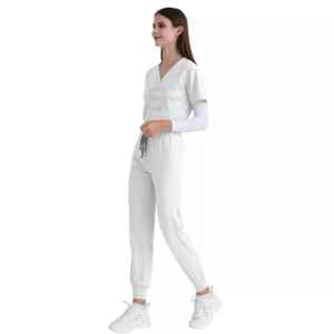Dernier modèle d'uniforme d'infirmière unisexe, 12 couleurs chaudes, ensemble de blouses pour hommes et femmes, pantalons extensibles unisexes et hospitaliers - Product Image 4