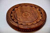 Panier à fruits secs pliable en bois, matériau organique sculpté, forme de fleur personnalisée, tailles 12'' et 14'', couleur naturelle
