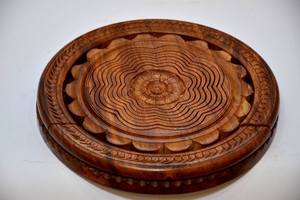 Cesta de fruta seca plegable de madera con forma de manzana, tamaños de 12 "14" cesta plegable hoja corazón flor personalizada cesta de madera - Product Image 3