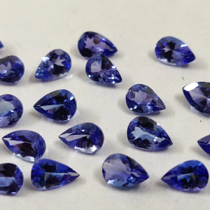 Tanzanite naturelle taille poire 4x6mm facettée - Tanzanite taille poire de qualité supérieure en vrac - Product Image 1