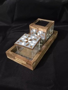 Posavasos de bandeja para servir artesanías de madera elegantes, decoración del hogar, producto del fabricante para servir bandejas de chocolate - Product Image 2