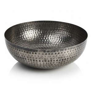 Cuencos para Servir Alimentos de Metal con Acabado Plateado Antiguo, Cuencos para Servir Ensaladas y Alimentos para el Hogar y Catering de Bodas - Product Image 1