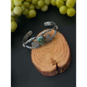 Bracelet manchette tendance en turquoise de la montagne de Sonora et argent sterling Kindale Billah - Product Image 4