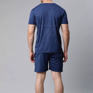 Conjuntos de Camiseta y Pantalones Cortos Deportivos Personalizados para Hombre, Cuello Redondo, Transpirables, 280GSM, Felpa Francesa, Algodón, Manga Corta, Traje Deportivo de Verano - Product Image 5