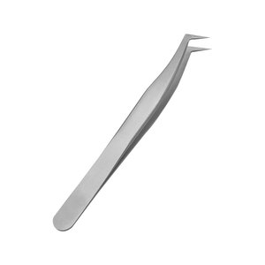 Pince à épiler plate à pointes incurvées en L, pince à épiler antidérapante pour l'isolation du volume et les cils classiques respectueux de l'environnement - Product Image 1