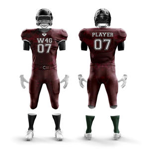 Wear 4 <b>Games</b> Customized Unisex American Football Uniform Sets 100% Polyester Heat Transfer Printed Breathable Anti Bacterial - Product Image 1