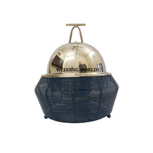 Réchaud alimentaire décoratif en métal, forme ronde, fait main, style classique, design élégant, nouveau réchaud en métal - Product Image 1