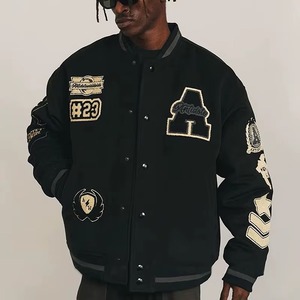 Personnalisé Nouveaux Hommes Laine Corps En Cuir Manches Brodé Chenille Patches Varsity Jacket Letterman Baseball College Jacket - Product Image 5