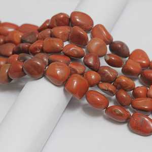 ลูกปัดหินแจสเปอร์ธรรมชาติคุณภาพดีที่สุด ขนาด 13-19 มม. ทรงกลมเหลี่ยมเล็ก สีแดง สำหรับทำเครื่องประดับ DIY ขายส่ง - Product Image 3