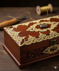 Aplique de bordado de hoja metálica soluble en agua Aurora Motivo de desplazamiento metálico Borde de encaje soluble en agua - Product Image 2