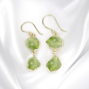 Wholesale 925 Silver <b>Gold</b> Plated <b>Peridot</b> Birthstone Drop and Dangle <b>Earrings</b> Fine Jewelry for Women - Product Image 1