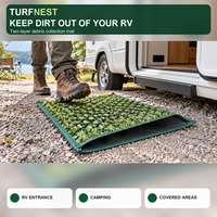 Keset Rumput Buatan Anti Air, Dapat Dicuci, Dua Lapis, Mudah Dibersihkan, Penahan Kotoran untuk RV, Berkemah, dan Penggunaan Luar Ruangan Lainnya