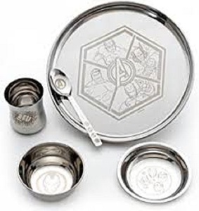Tazón Decorativo de Metal para Servir, Tazón de Acero Inoxidable para Alimentos, Vajilla Elegante para Mesa, Plato para Servir Ensaladas y Frutas - Product Image 1