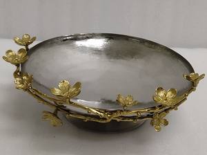 Cuenco para servir de diseño impresionante para el hogar, restaurante de Hotel y vajilla, cuenco para servir de latón y acero de alta calidad de Color plateado - Product Image 5