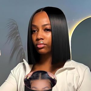 Девственные прямые волосы Remy, бесклеевые темные корневые светлые Боб-банг, большие вьетнамские HD кружева для чернокожих женщин, ежедневное использование для вечеринок - Product Image 1