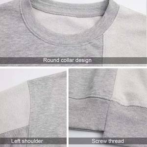 Customized Two Color Block <b>Men</b> Sweatshirt Street Wear Man Light Colors Winter Wears Warm 100% Cotton Sweatshirts Basics - Product Image 3