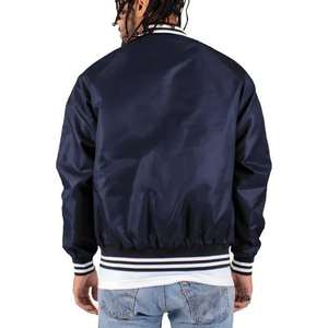 Veste bomber de qualité personnalisée pour hommes, tissu satiné, broderie en chenille, veste de baseball, veste universitaire pour hommes - Product Image 6