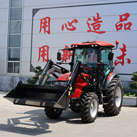 Tracteur 4x4 75 CV Stage V Euro V avec cabine climatisée et chargeur frontal, machine agricole multifonctionnelle