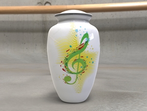 L MAX B EXPORTS Urna de cremación para adultos Love Music Sign Metal Memorial Funeral Product con bolsa de terciopelo gratis para cenizas - Product Image 2