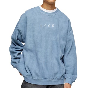 Nouveaux sweats à capuche pour hommes en coton molletonné 100% vintage lavé numérique, taille plus, col montant, pull personnalisé, col rond - Product Image 1