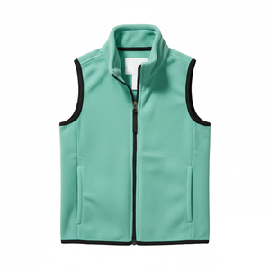 Chaleco de Forro Polar para Exteriores, Cortavientos, Cuello Alto, Poliéster, Chaleco de Senderismo, Escalada, Cremallera Delantera, Chaleco Personalizado para Exteriores - Product Image 2